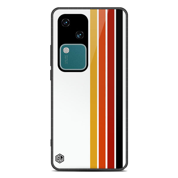 Retro Stripes Series Soft Phone Case - Premium Glass Case - Design 4 - Vivo V30