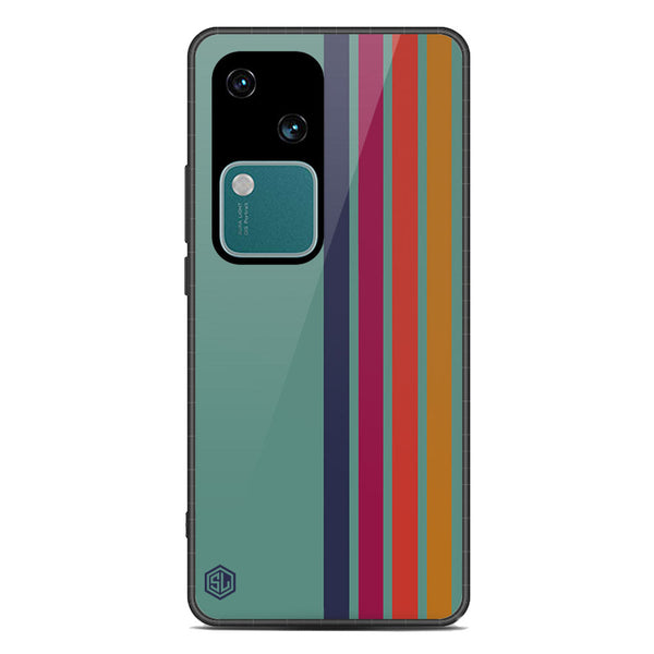 Retro Stripes Series Soft Phone Case - Premium Glass Case - Design 5 - Vivo V30