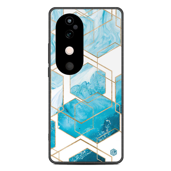 Stylish Marble Series Soft Phone Case - Metal Case - Design 1 - Vivo V40