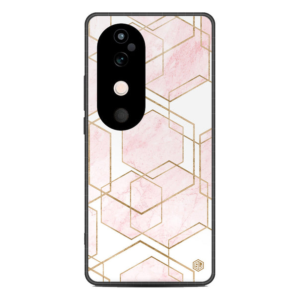 Stylish Marble Series Soft Phone Case - Metal Case - Design 3 - Vivo V40