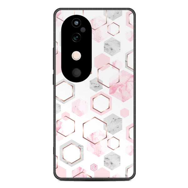 Stylish Marble Series Soft Phone Case - Metal Case - Design 4 - Vivo V40