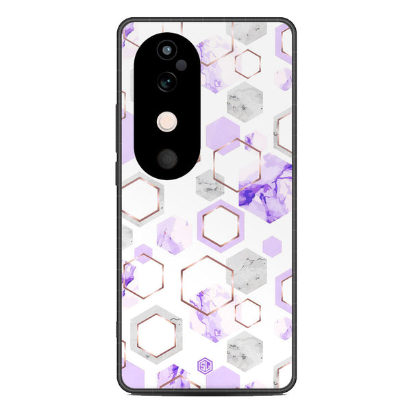 Stylish Marble Series Soft Phone Case - Metal Case - Design 5 - Vivo V40