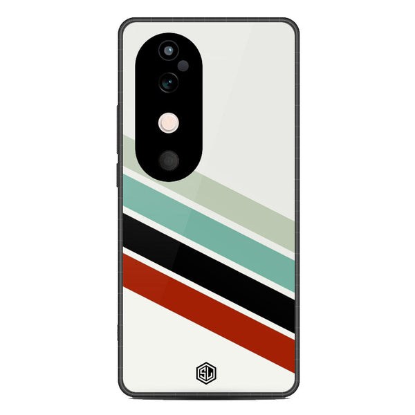 Retro Stripes Series Soft Phone Case - Metal Case - Design 2 - Vivo V40