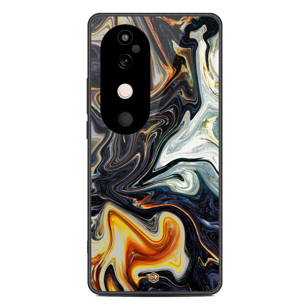 Marble Series Soft Phone Case - Metal Case - Design 1 - Vivo V40
