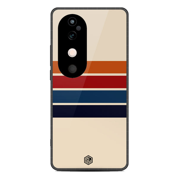 Retro Stripes Series Soft Phone Case - Metal Case - Design 3 - Vivo V40
