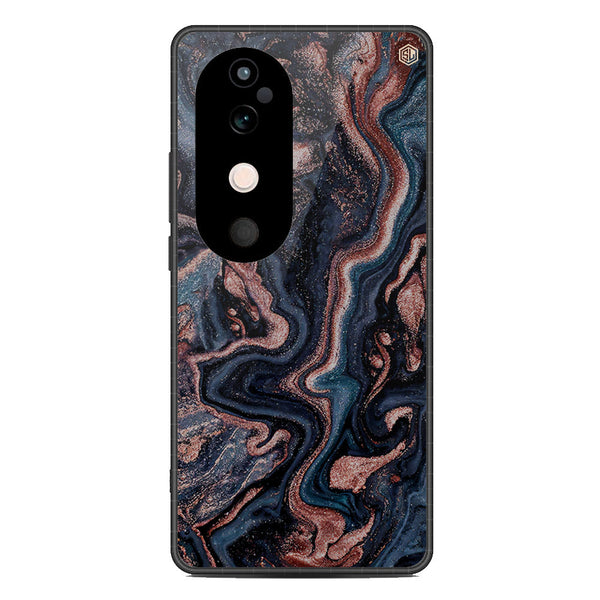 Marble Series Soft Phone Case - Metal Case - Design 4 - Vivo V40