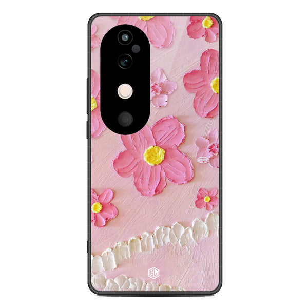 Floral Series Soft Phone Case - Metal Case - Design 2 - Vivo V40