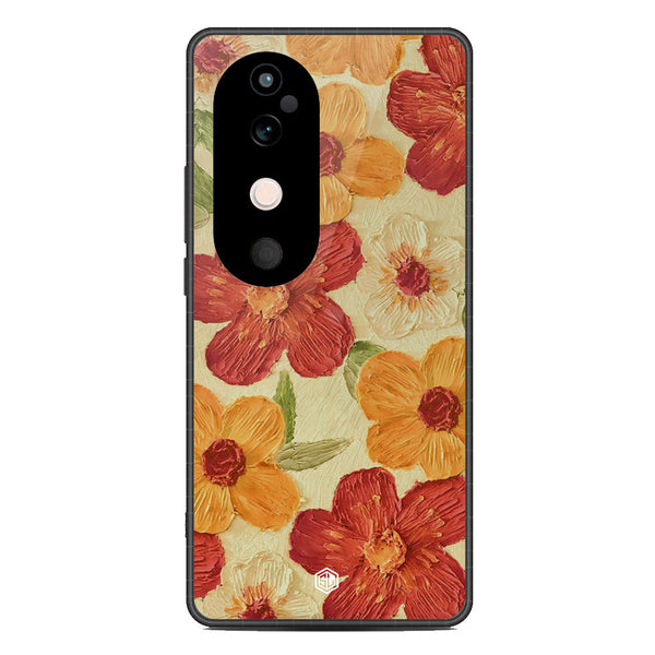Floral Series Soft Phone Case - Metal Case - Design 6 - Vivo V40