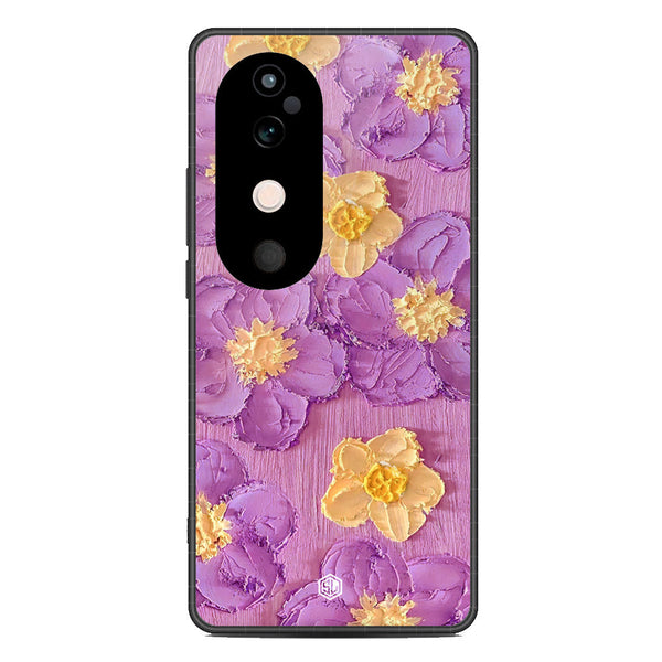 Floral Series Soft Phone Case - Metal Case - Design 8 - Vivo V40