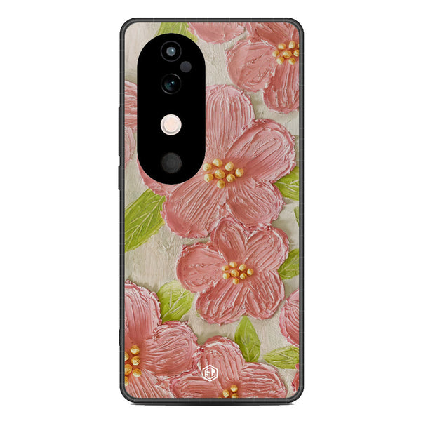 Floral Series Soft Phone Case - Metal Case - Design 9 - Vivo V40