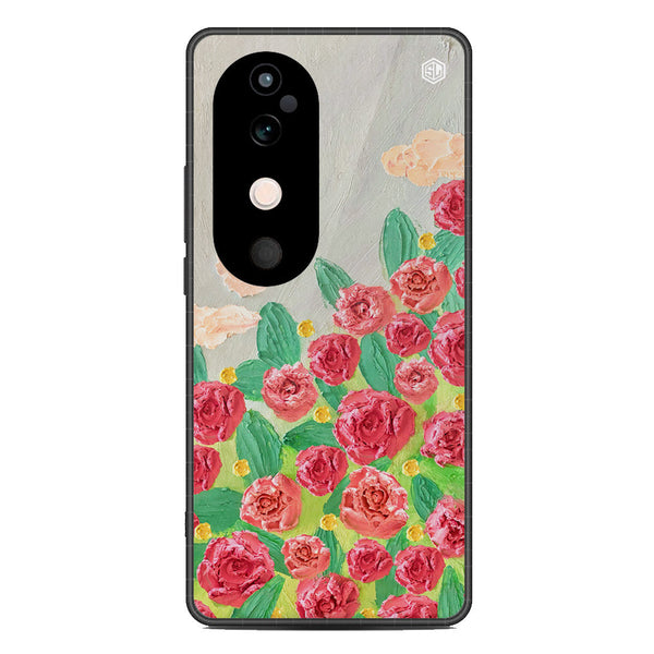 Floral Series Soft Phone Case - Metal Case - Design 10 - Vivo V40