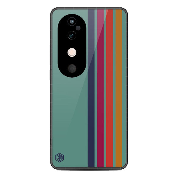 Retro Stripes Series Soft Phone Case - Metal Case - Design 5 - Vivo V40