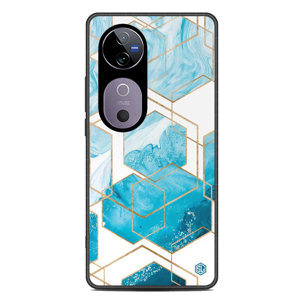Stylish Marble Series Soft Phone Case - Metal Case - Design 1 - Vivo V40