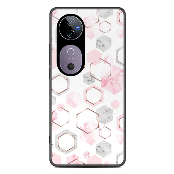 Stylish Marble Series Soft Phone Case - Metal Case - Design 4 - Vivo V40