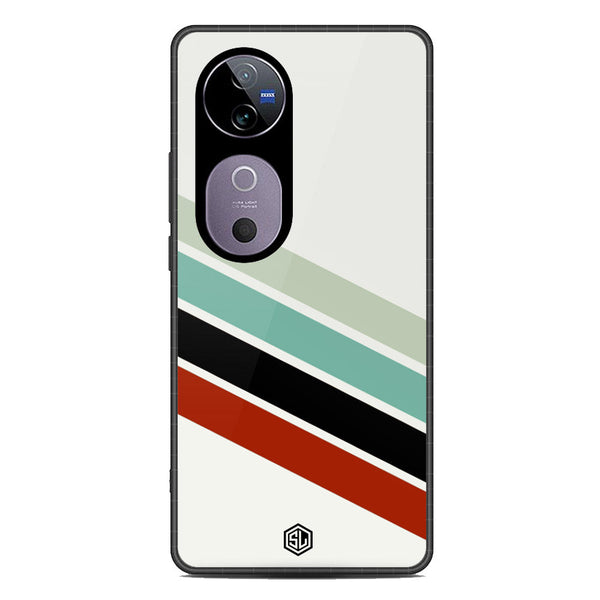 Retro Stripes Series Soft Phone Case - Metal Case - Design 2 - Vivo V40
