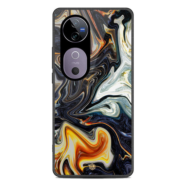 Marble Series Soft Phone Case - Metal Case - Design 1 - Vivo V40