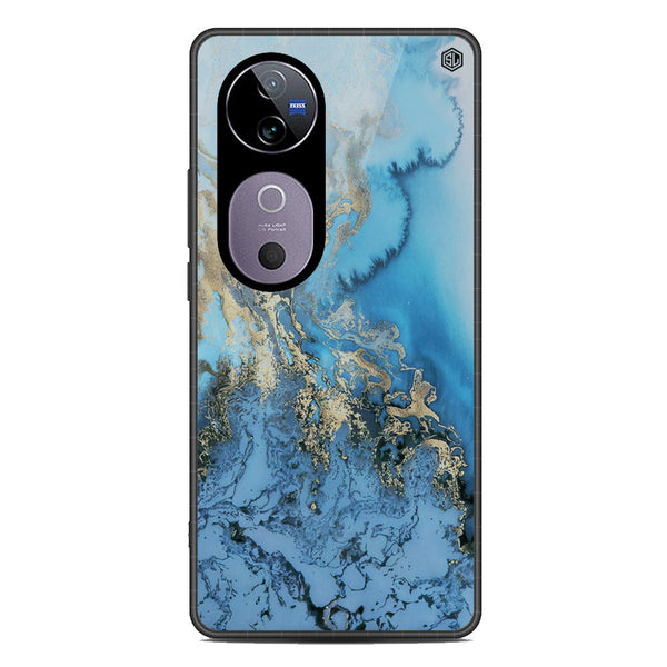 Marble Series Soft Phone Case - Metal Case - Design 2 - Vivo V40