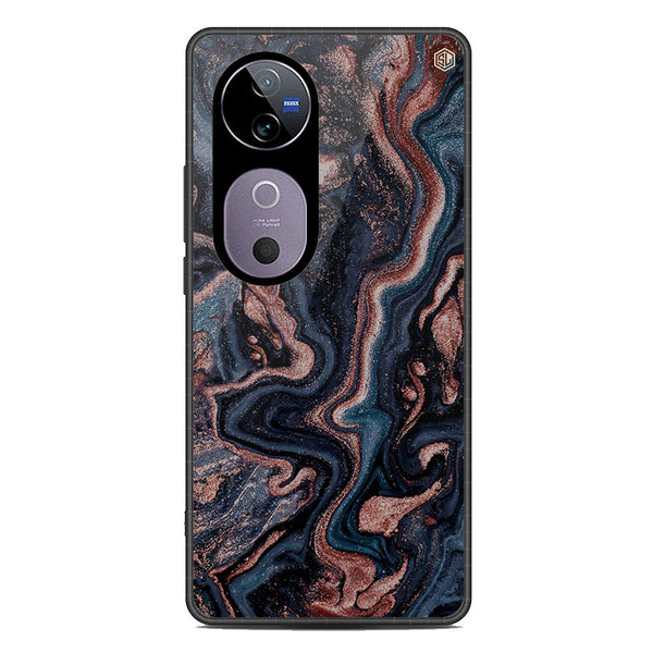 Marble Series Soft Phone Case - Metal Case - Design 4 - Vivo V40