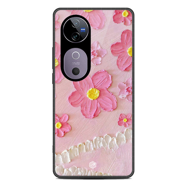 Floral Series Soft Phone Case - Metal Case - Design 2 - Vivo V40