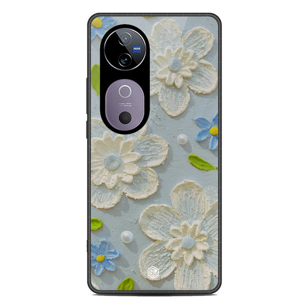 Floral Series Soft Phone Case - Metal Case - Design 3 - Vivo V40