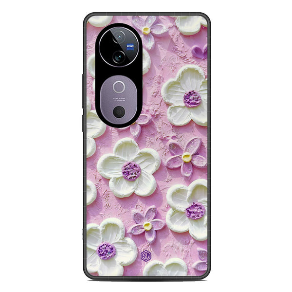 Floral Series Soft Phone Case - Metal Case - Design 4 - Vivo V40