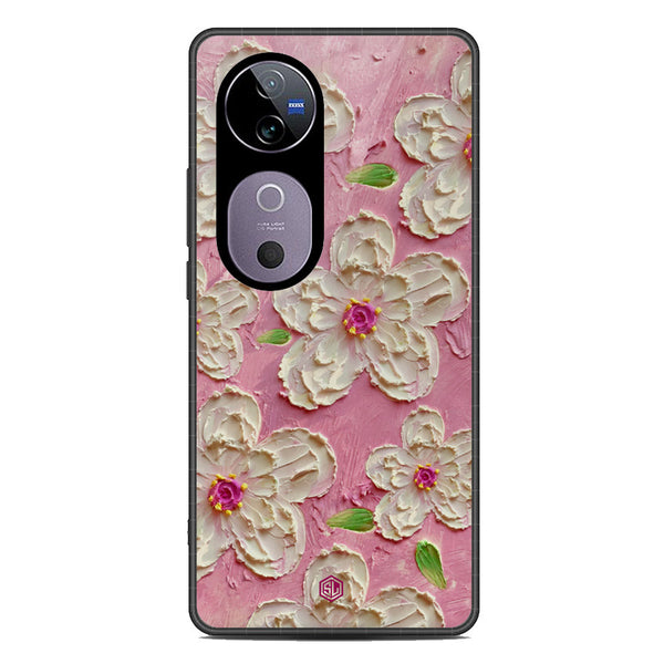 Floral Series Soft Phone Case - Metal Case - Design 5 - Vivo V40