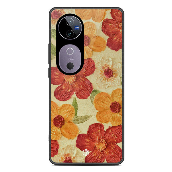 Floral Series Soft Phone Case - Metal Case - Design 6 - Vivo V40