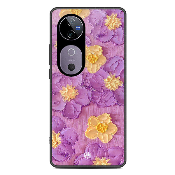 Floral Series Soft Phone Case - Metal Case - Design 8 - Vivo V40