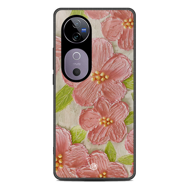Floral Series Soft Phone Case - Metal Case - Design 9 - Vivo V40