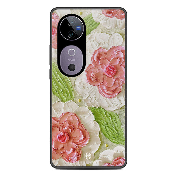 Floral Series Soft Phone Case - Metal Case - Design 13 - Vivo V40