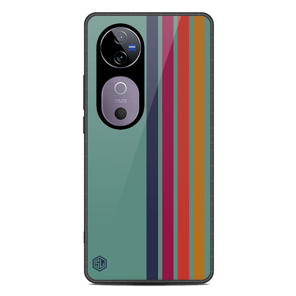 Retro Stripes Series Soft Phone Case - Metal Case - Design 5 - Vivo V40