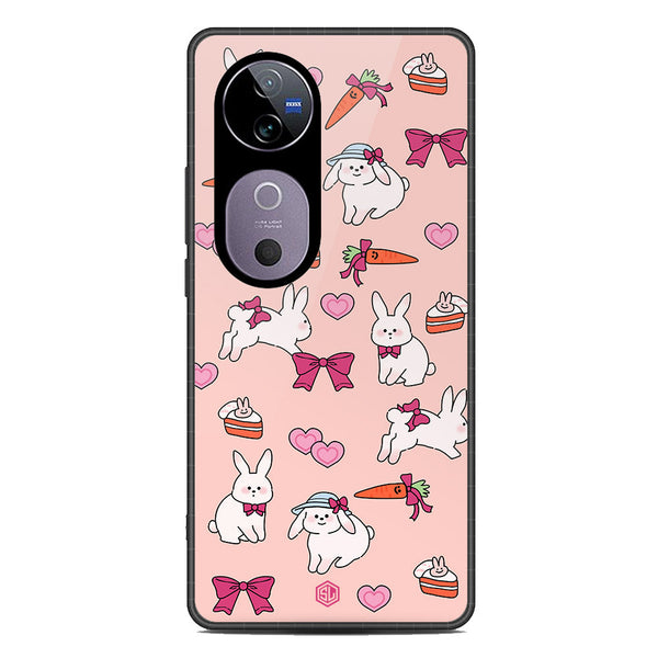 Cute Korean Design Series Soft Phone Case - Premium Glass Case - Design 1 - Vivo S19 Pro
