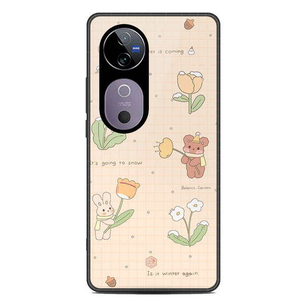 Cute Korean Design Series Soft Phone Case - Premium Glass Case - Design 4 - Vivo S19 Pro