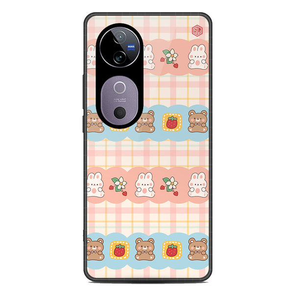Cute Korean Design Series Soft Phone Case - Premium Glass Case - Design 5 - Vivo S19 Pro