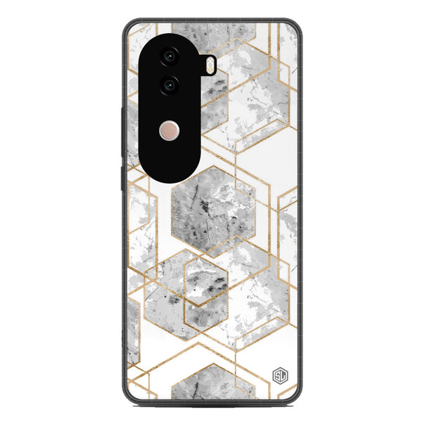 Stylish Marble Series Soft Phone Case - Metal Case - Design 2 - Vivo iQOO Z9s