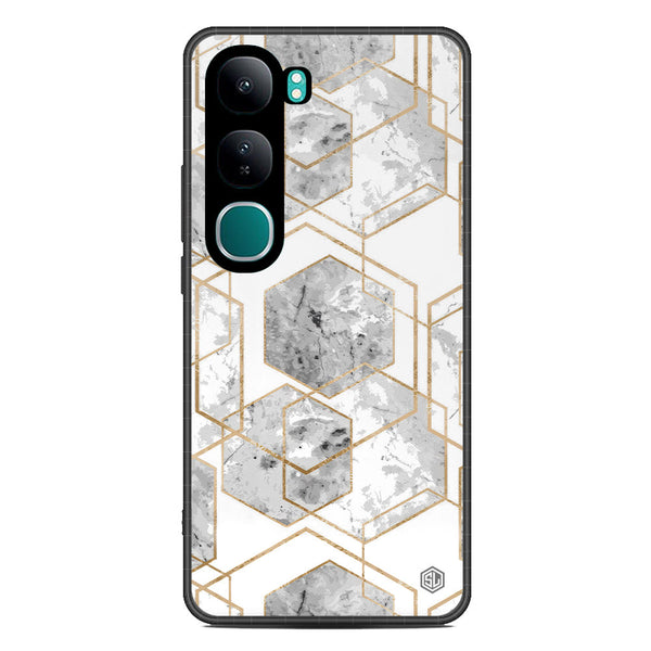 Stylish Marble Series Soft Phone Case - Metal Case - Design 2 - Vivo V40 Lite (IDN)