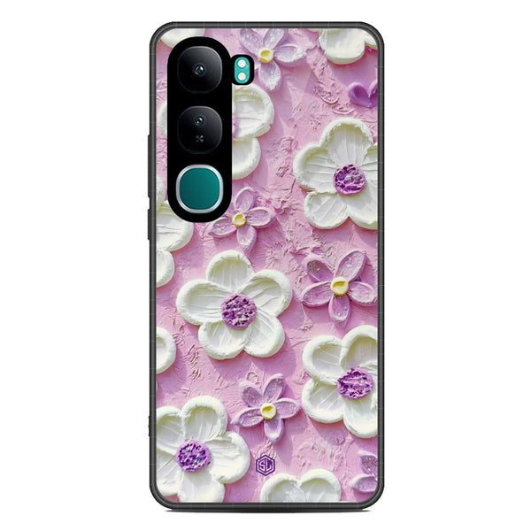 Floral Series Soft Phone Case - Metal Case - Design 4 - Vivo V40 Lite (IDN)