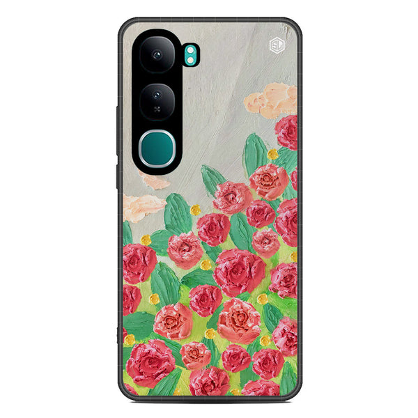 Floral Series Soft Phone Case - Metal Case - Design 10 - Vivo V40 Lite (IDN)