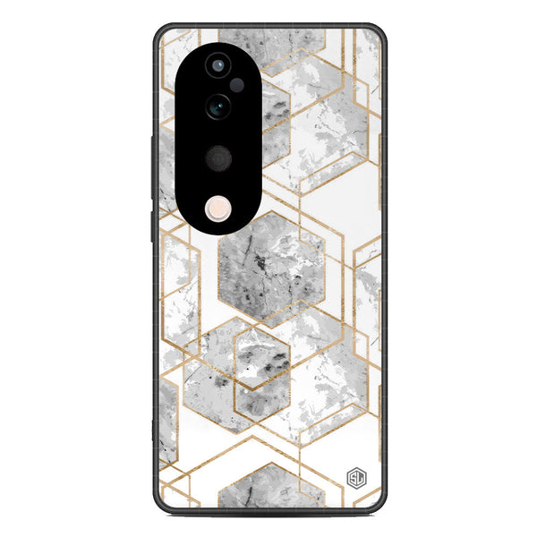 Stylish Marble Series Soft Phone Case - Metal Case - Design 2 - Vivo S19 Pro