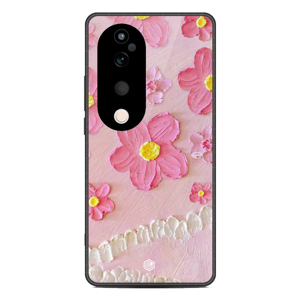 Floral Series Soft Phone Case - Metal Case - Design 2 - Vivo V40 Pro