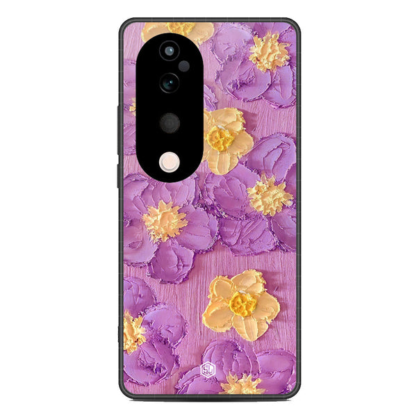 Floral Series Soft Phone Case - Metal Case - Design 8 - Vivo V40 Pro