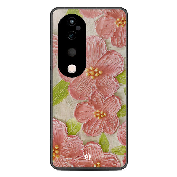 Floral Series Soft Phone Case - Metal Case - Design 9 - Vivo V40 Pro