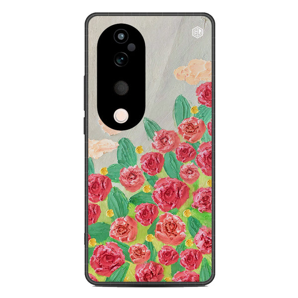 Floral Series Soft Phone Case - Metal Case - Design 10 - Vivo V40 Pro