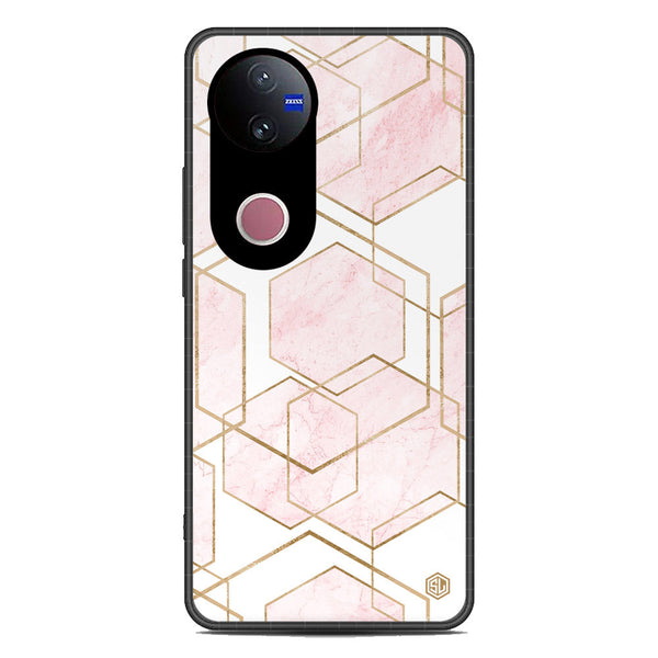 Stylish Marble Series Soft Phone Case - Metal Case - Design 3 - Vivo V50