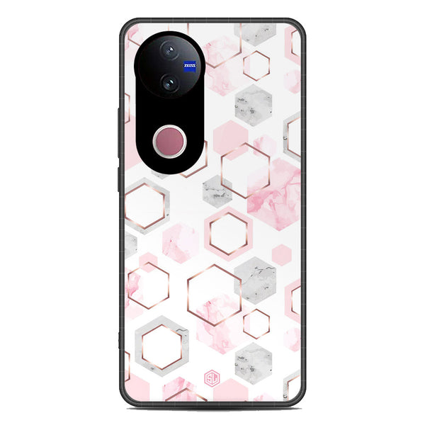 Stylish Marble Series Soft Phone Case - Metal Case - Design 4 - Vivo V50