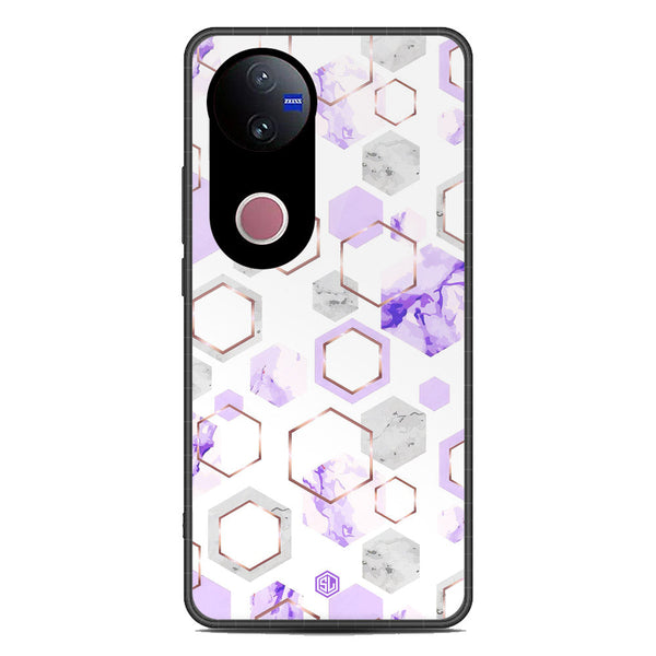 Stylish Marble Series Soft Phone Case - Metal Case - Design 5 - Vivo V50