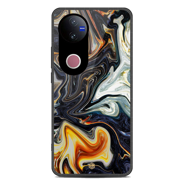 Marble Series Soft Phone Case - Metal Case - Design 1 - Vivo V50