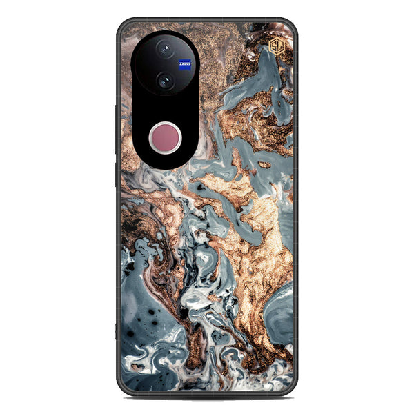 Marble Series Soft Phone Case - Metal Case - Design 5 - Vivo V50