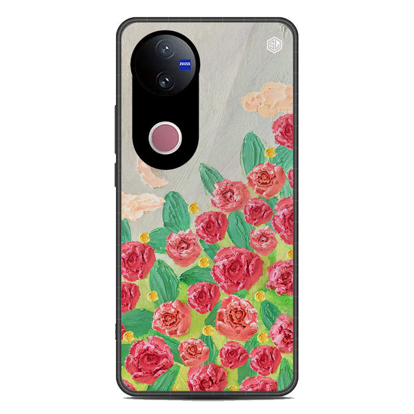 Floral Series Soft Phone Case - Metal Case - Design 10 - Vivo V50