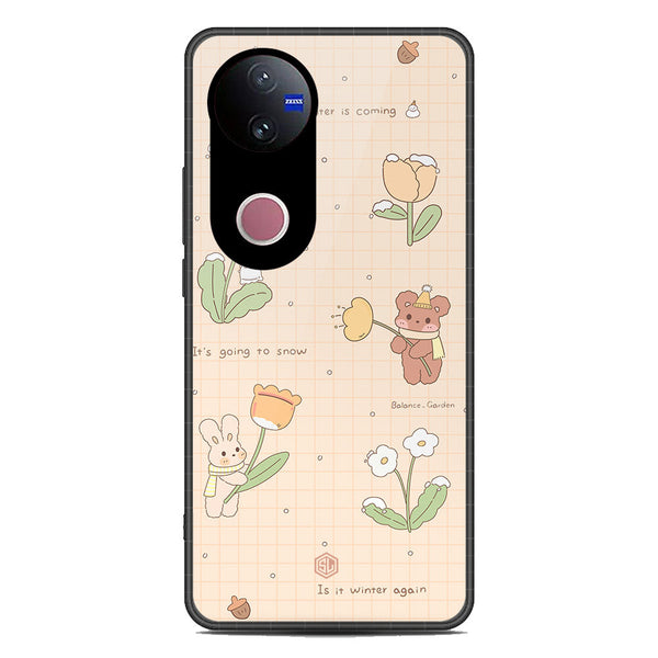 Cute Korean Design Series Soft Phone Case - Metal Case - Design 4 - Vivo V50
